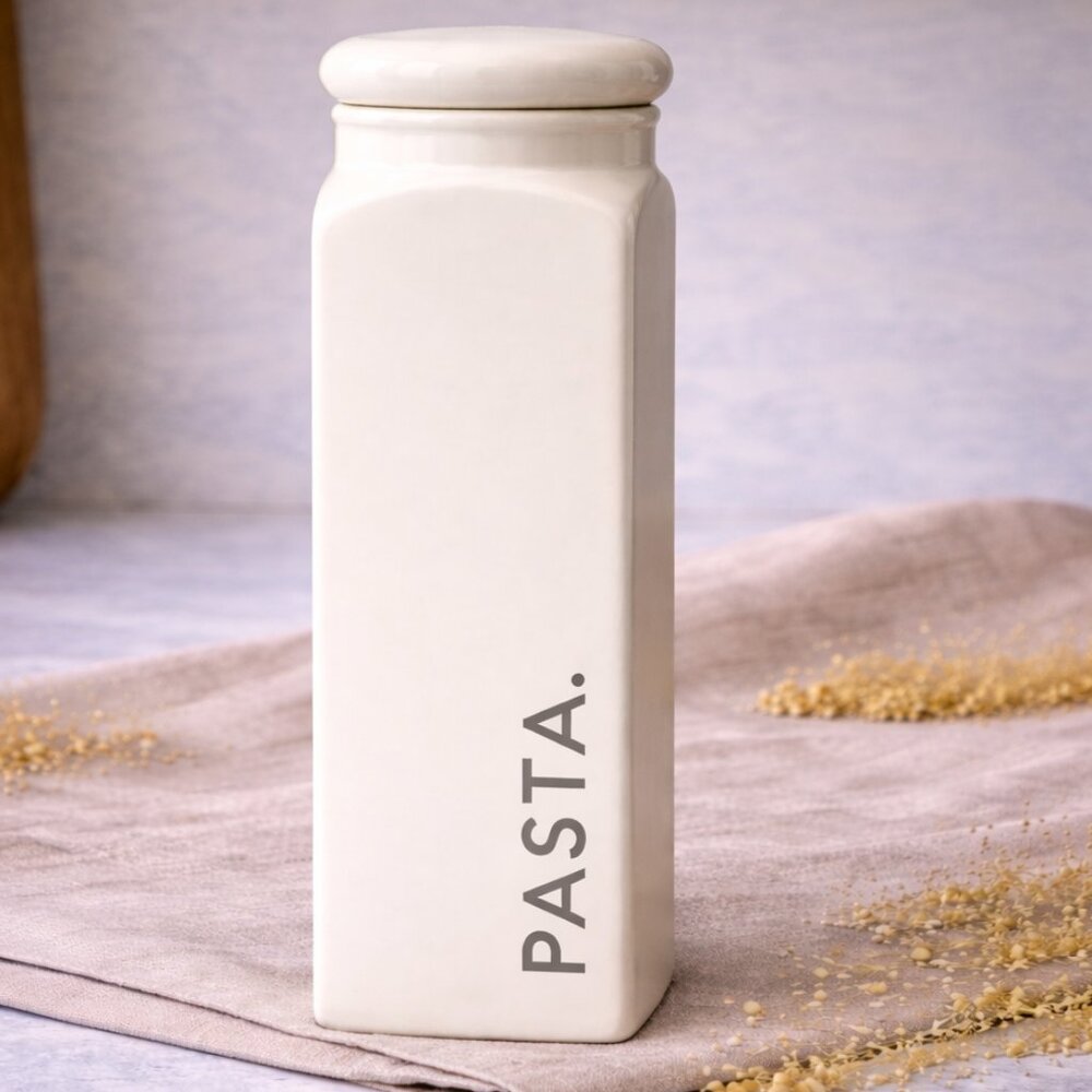 Vintage Large Ceramic Pasta Canister From Claire Wilson's "Point Claire" Country